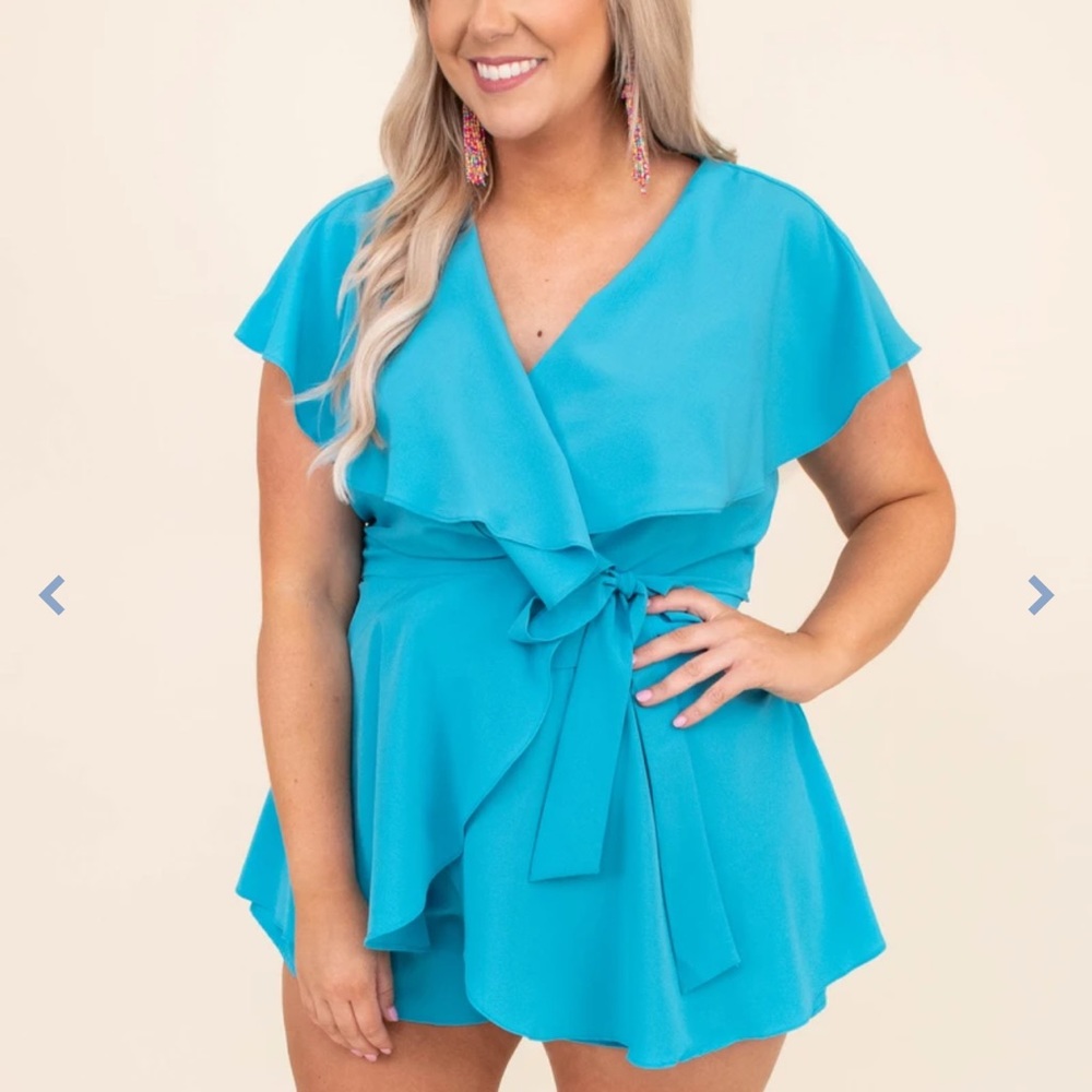 NWOT Chic Soul Blue romper, 3X